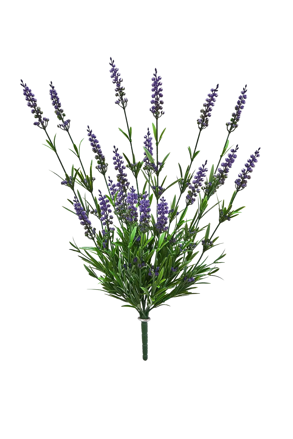 Künstlicher Lavendel - Merle auf transparentem Hintergrund mit echt wirkenden Kunstblättern in natürlicher Anordnung. Künstlicher Lavendel - Merle hat die Farbe Lavendel und ist 52 cm hoch. | aplanta Kunstpflanzen